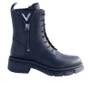 ANFIBI PELLE NERA ZIP DECORATIVA