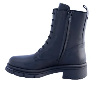 ANFIBI PELLE NERA ZIP DECORATIVA