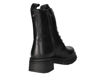 ANFIBI PELLE NERA ZIP DECORATIVA