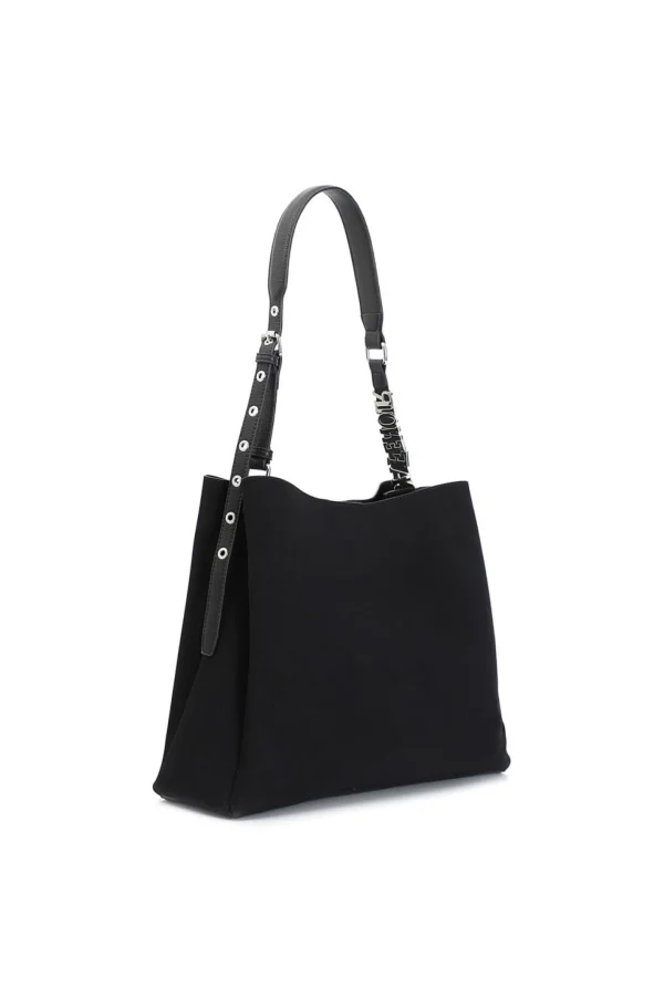 BORSE A SPALLA EFFETTO SUEDE NERO