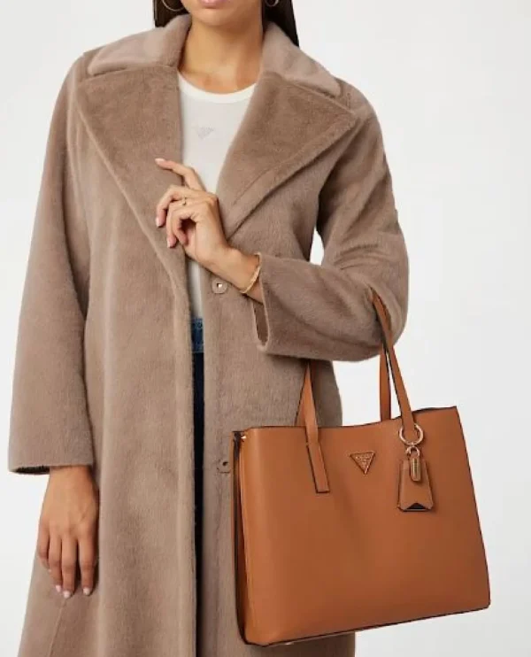 BORSE SHOPPING GUESS MERIDIAN COGNAC