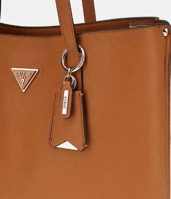 BORSE SHOPPING GUESS MERIDIAN COGNAC