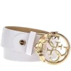 CINTURE FIBBIA LOGO E FLOREAL BIANCA
