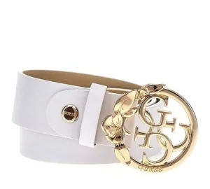 CINTURE FIBBIA LOGO E FLOREAL BIANCA