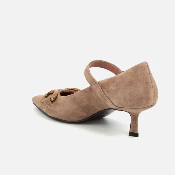DECOLLETE' MILA CAMOSCIO TAUPE