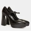 DECOLLETE' PELLE LUCIDA PLATFORM