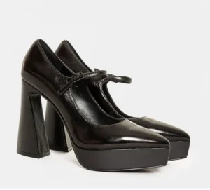 DECOLLETE' PELLE LUCIDA PLATFORM