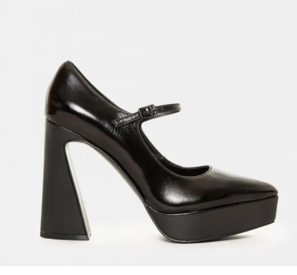 DECOLLETE' PELLE LUCIDA PLATFORM
