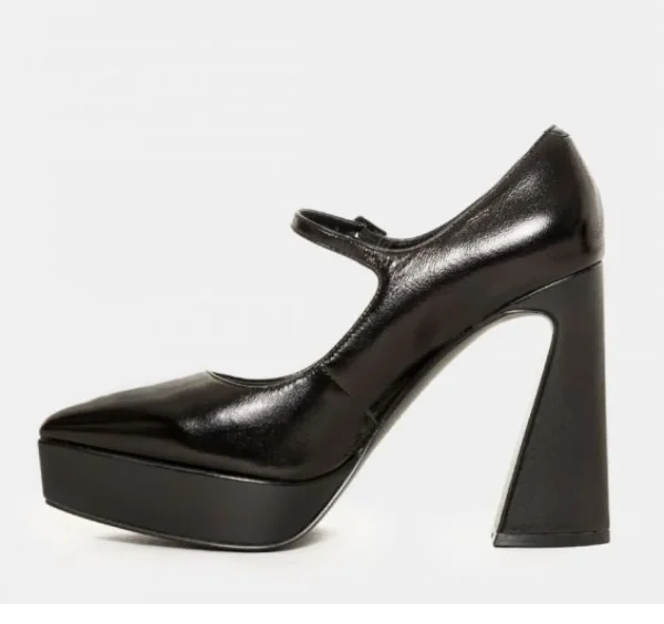 DECOLLETE' PELLE LUCIDA PLATFORM