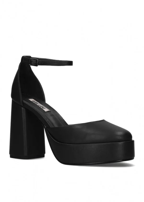 DECOLLETE' PELLE PLATEAU NERA