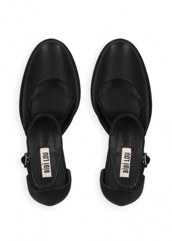 DECOLLETE' PELLE PLATEAU NERA