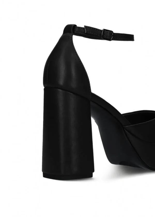 DECOLLETE' PELLE PLATEAU NERA
