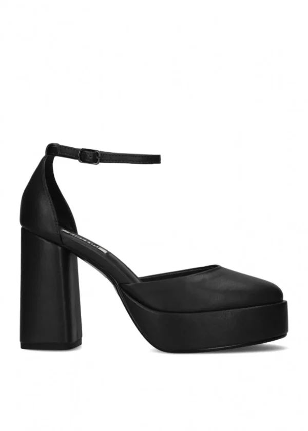 DECOLLETE' PELLE PLATEAU NERA