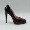 DECOLLETE PELLE VERNICE BORDEAUX E NERO