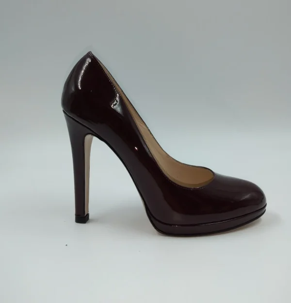 DECOLLETE PELLE VERNICE BORDEAUX