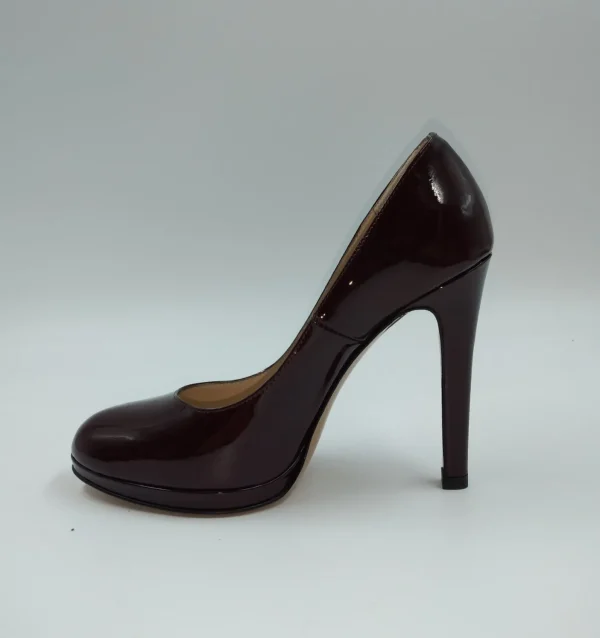 DECOLLETE PELLE VERNICE BORDEAUX