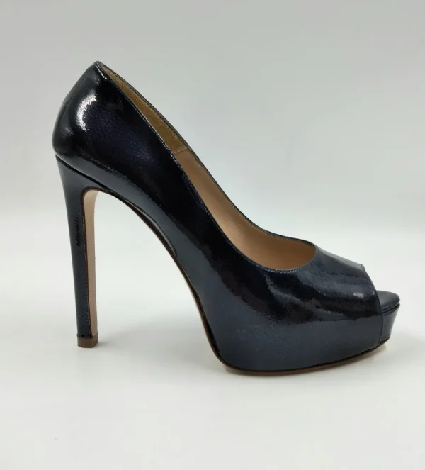 DECOLLETE SPUNTATA VERNICE BARK NAVY