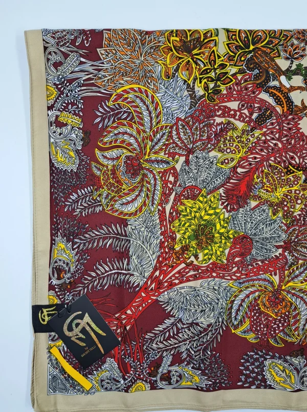 FOULARD SETA FANTASIA BASE BEIGE