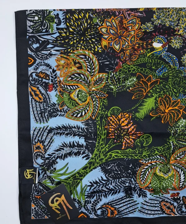 FOULARD SETA FANTASIA BASE NERO