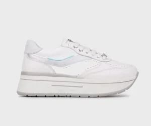 JANET&JANET SNEAKERS BIANCO DETTAGLI ARGENTO