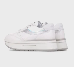 JANET&JANET SNEAKERS BIANCO DETTAGLI ARGENTO