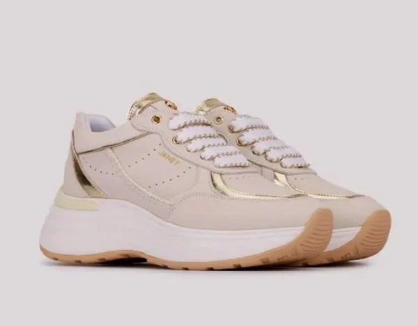 JANET&JANET SNEAKERS PELLE MORBIDA BEIGE