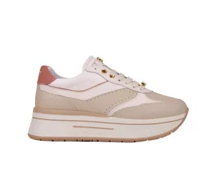 JANET&JANET SNEAKERS PELLE LATTE PINK