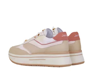 JANET&JANET SNEAKERS PELLE LATTE PINK
