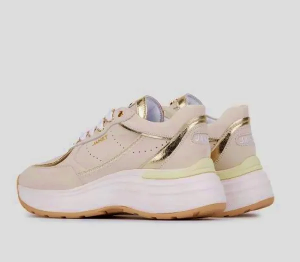 JANET&JANET SNEAKERS PELLE MORBIDA BEIGE