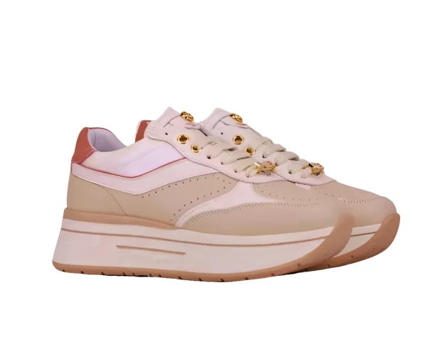 JANET&JANET SNEAKERS PELLE LATTE PINK