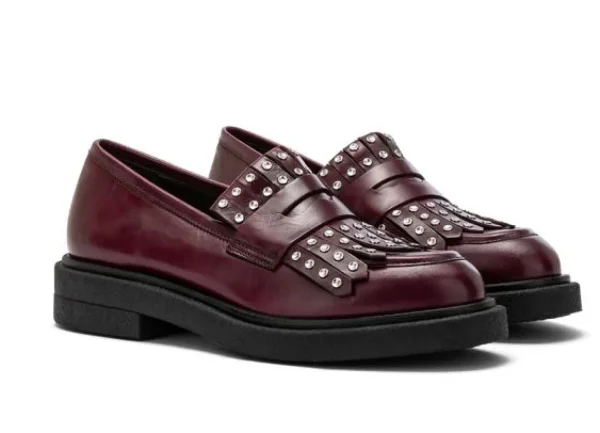 MOCASSINI BROOK FRINGE BORDEAUX