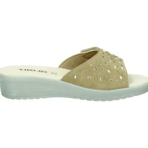 PANTOFOLE COMFORT STRASS BEIGE