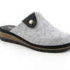PANTOFOLE DOLA IN FELTRO DI VERA LANA GRIGIO