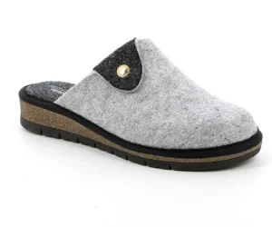 PANTOFOLE DOLA IN FELTRO DI VERA LANA GRIGIO