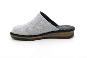 PANTOFOLE DOLA IN FELTRO DI VERA LANA GRIGIO