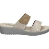 PANTOFOLE DOPPIA STRISCIA STRASS BEIGE