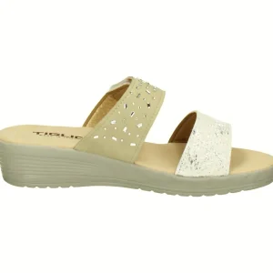 PANTOFOLE DOPPIA STRISCIA STRASS PLATINO