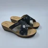 PANTOFOLE INBLU FASCE INCROCIATE FLOREAL GRIGIO SCURO