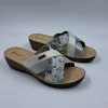 PANTOFOLE INBLU FASCE INCROCIATE FLOREAL GRIGIO CHIARO