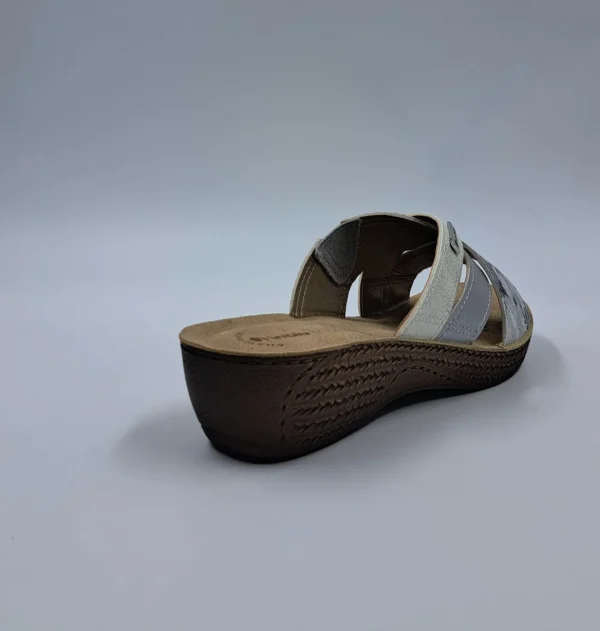 PANTOFOLE INBLU FASCE INCROCIATE FLOREAL GRIGIO CHIARO