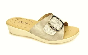PANTOFOLE MAXI FIBBIA PLATINO