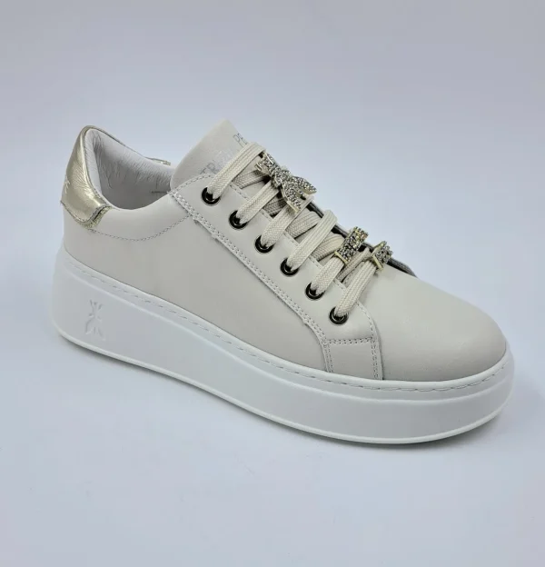 PATRIZIA PEPE SNEAKERS PELLE PANNA CHARMS