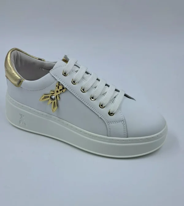 PATRIZIA PEPE SNEAKERS PELLE LOGO METALLO MAXI