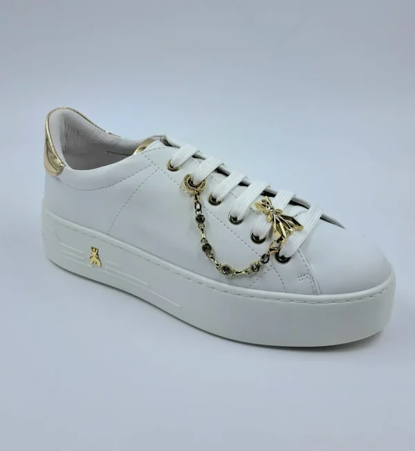PATRIZIA PEPE SNEAKERS PELLE CHARMS CATENA GOLD