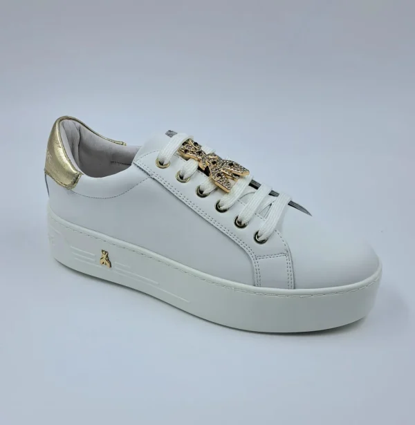 PATRIZIA PEPE SNEAKERS PELLE LOGO METALLO STRASS
