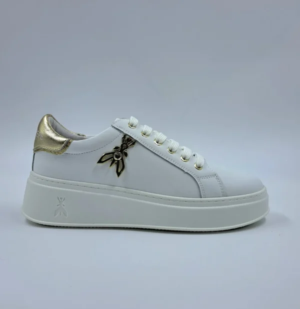 PATRIZIA PEPE SNEAKERS PELLE LOGO METALLO MAXI