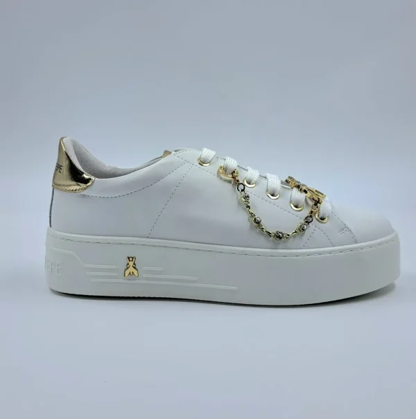 PATRIZIA PEPE SNEAKERS PELLE CHARMS CATENA GOLD