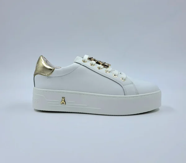 PATRIZIA PEPE SNEAKERS PELLE LOGO METALLO STRASS