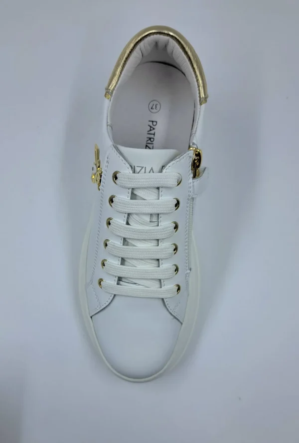 PATRIZIA PEPE SNEAKERS PELLE LOGO METALLO MAXI