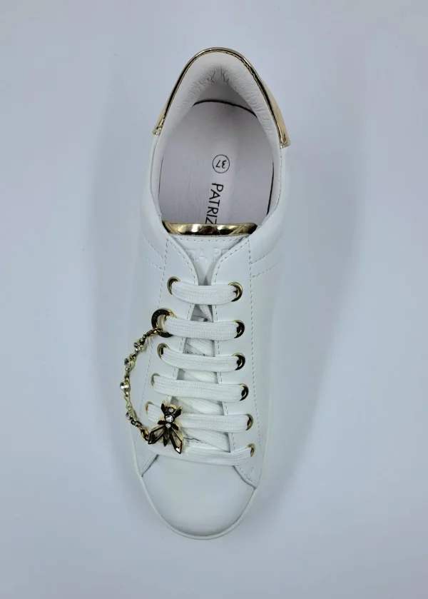 PATRIZIA PEPE SNEAKERS PELLE CHARMS CATENA GOLD